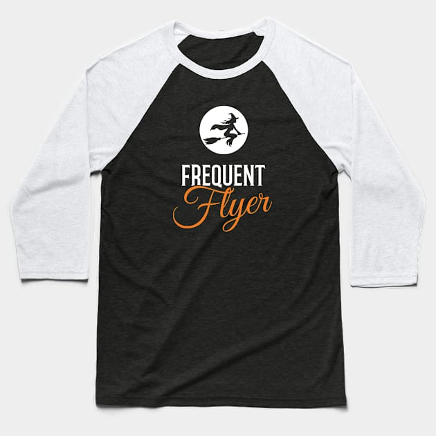 Frequent Flyer Halloween Baseball T-Shirt by creativecurly